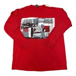 Marithe Francois Girbaud Mens Red Long Sleeve Logo T-Shirt Size XXL Street Wear